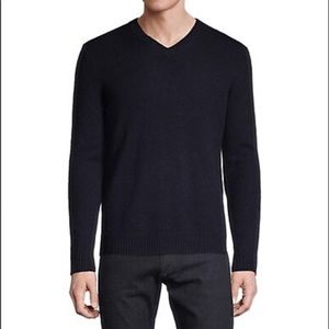 New with flaw, mens lambswool v neck sweater navy blue